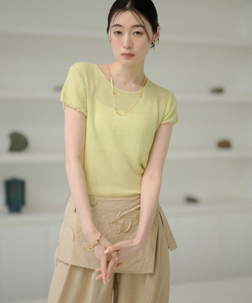 LAULEN(ローレン)の「crew neck mellow sleeves tops /クルーネックメロースリーブトップス(Tシャツ/カットソー・レディース・ホワイト/チャコールグレー/ブラック/ライトブルー/ライトグリーン/ピンク・FREE)」の21枚目の写真