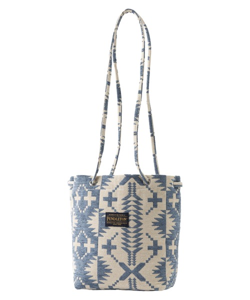PENDLETON(ペンドルトン)の「PENDLETON/ペンドルトン ゴブラン ジャガード バケットバッグ(ショルダーバッグ・レディース・ブラック/ブルー・FREE)」の2枚目の写真
