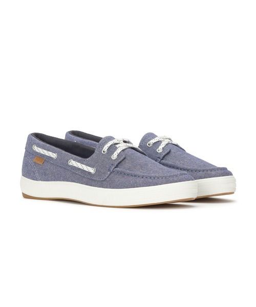 Keds(ケッズ)の「Keds ケッズ センター スリー ボート シャンブレー ブルー(スニーカー・レディース・ブルー・22.5cm/23.0cm/23.5cm/24.0cm/24.5cm/25.0cm)」の1枚目の写真
