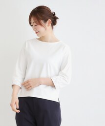 【7分袖／コットン100％／見返し刺繍入り／5colors】ハービー フィールド柄プルオーバー