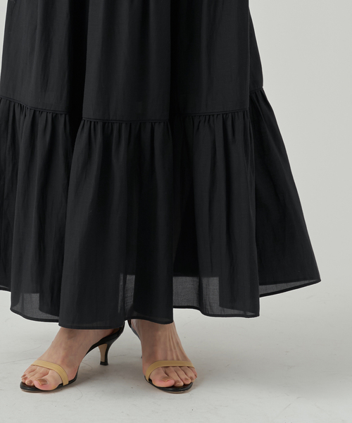 VERMEIL par iena（ヴェルメイユパーイエナ）の「Airy ティアードスカート（スカート・レディース・ブラック/チャコールグレー・38/36）」の9枚目の写真