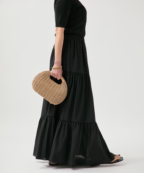 VERMEIL par iena（ヴェルメイユパーイエナ）の「Airy ティアードスカート（スカート・レディース・ブラック/チャコールグレー・38/36）」の15枚目の写真