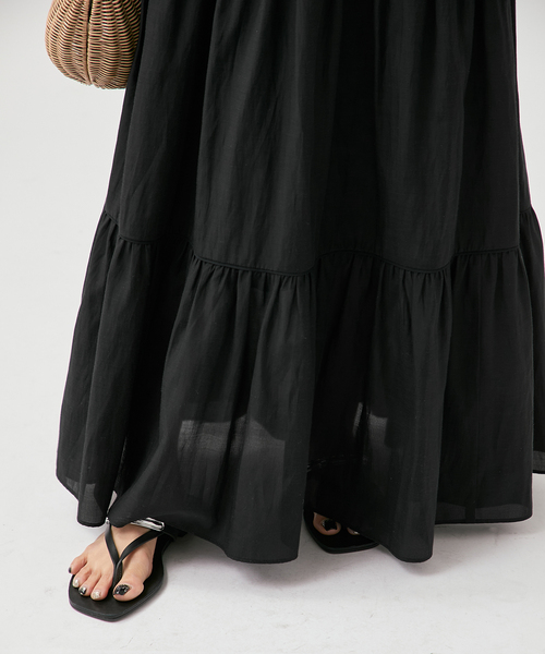 VERMEIL par iena（ヴェルメイユパーイエナ）の「Airy ティアードスカート（スカート・レディース・ブラック/チャコールグレー・38/36）」の17枚目の写真
