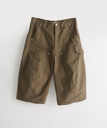 CURVED LEG DOUBLE KNEE WORK SHORT PANTS