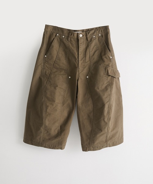 NVRFRGT(ネヴァーフォーゲット)の「CURVED LEG DOUBLE KNEE WORK SHORT PANTS(カーゴパンツ・メンズ・チャコールグレー/オリーブ・1/3/2)」の2枚目の写真