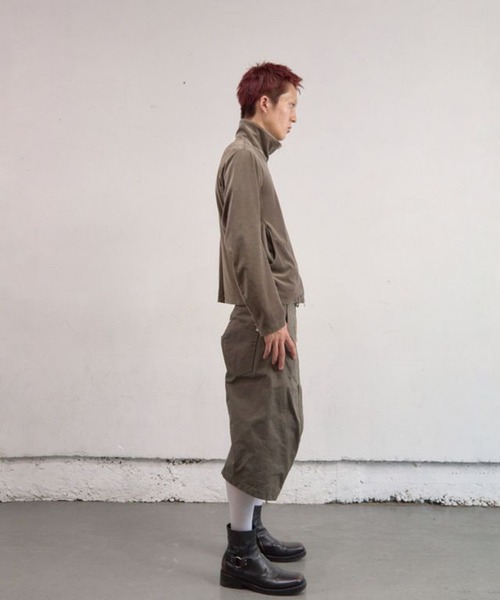 NVRFRGT(ネヴァーフォーゲット)の「CURVED LEG DOUBLE KNEE WORK SHORT PANTS(カーゴパンツ・メンズ・チャコールグレー/オリーブ・1/3/2)」の9枚目の写真