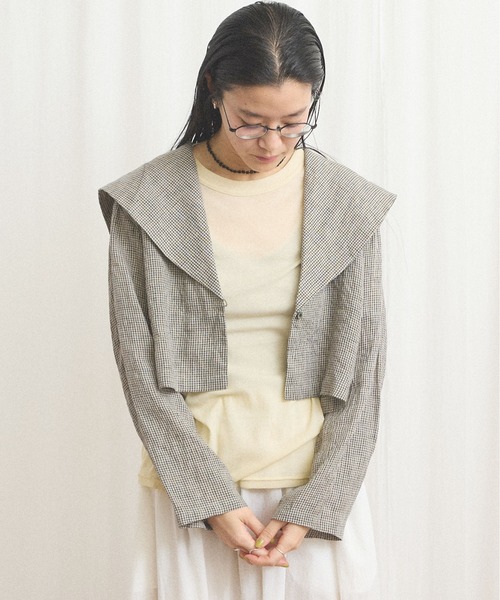 fig Ｌondon（フィグロンドン）の「classic LINEN blouson（ブルゾン・レディース・ブラック/ベージュ・FREE）」の17枚目の写真