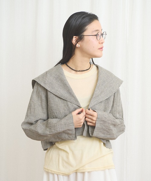 fig Ｌondon（フィグロンドン）の「classic LINEN blouson（ブルゾン・レディース・ブラック/ベージュ・FREE）」の16枚目の写真