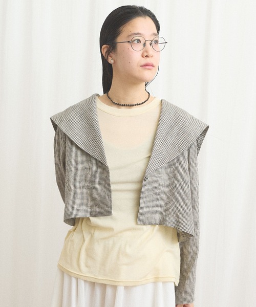 fig Ｌondon（フィグロンドン）の「classic LINEN blouson（ブルゾン・レディース・ブラック/ベージュ・FREE）」の15枚目の写真