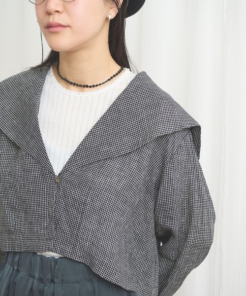 fig Ｌondon（フィグロンドン）の「classic LINEN blouson（ブルゾン・レディース・ブラック/ベージュ・FREE）」の14枚目の写真