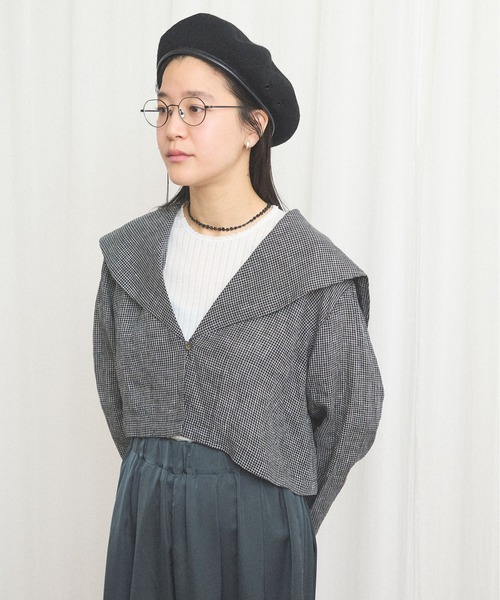 fig Ｌondon（フィグロンドン）の「classic LINEN blouson（ブルゾン・レディース・ブラック/ベージュ・FREE）」の13枚目の写真