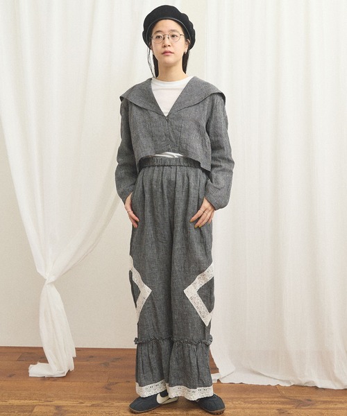 fig Ｌondon（フィグロンドン）の「classic LINEN blouson（ブルゾン・レディース・ブラック/ベージュ・FREE）」の19枚目の写真