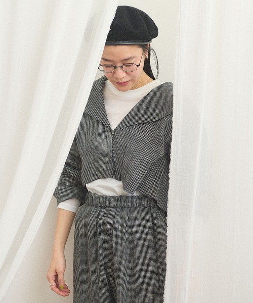 fig Ｌondon（フィグロンドン）の「classic LINEN blouson（ブルゾン・レディース・ブラック/ベージュ・FREE）」の11枚目の写真