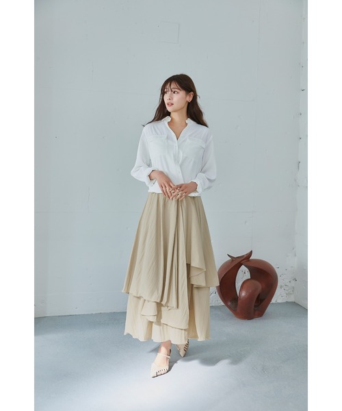 Her lip to（ハーリップトゥー）の「Multi-Way Twill Shirt（シャツ/ブラウス・レディース・ベージュ/オフホワイト/サックスブルー・S/M）」の5枚目の写真
