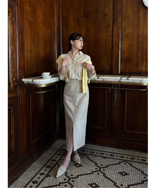 Her lip to（ハーリップトゥー）の「Multi-Way Twill Shirt（シャツ/ブラウス・レディース・ベージュ/オフホワイト/サックスブルー・S/M）」の20枚目の写真