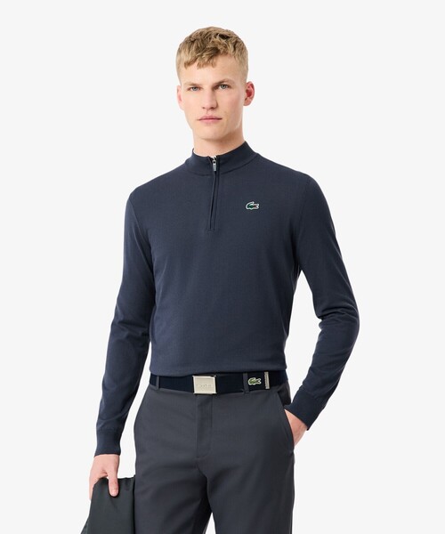 LACOSTE(ラコステ)の「ヒートレギュレーティング COOLMAX ハーフジップハイゲージニット(ニット/セーター・メンズ・ダークアッシュ・3/4/5)」の1枚目の写真