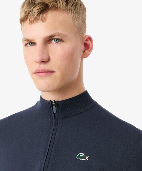 LACOSTE(ラコステ)の「ヒートレギュレーティング COOLMAX ハーフジップハイゲージニット(ニット/セーター・メンズ・ダークアッシュ・3/4/5)」の2枚目の写真