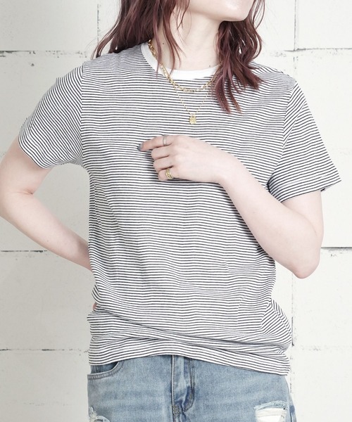 MILLER(ミラー)の「"02"≪Robert P. Miller≫パックT パネルリブ Tシャツ(Tシャツ/カットソー・メンズ・ブラック/ホワイト×ブラック/ブラウン系1/ブラック×グレー/グレー/オフホワイト/チャコールグレー・XL/L/M)」の3枚目の写真