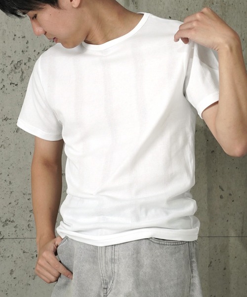 MILLER(ミラー)の「"02"≪Robert P. Miller≫パックT パネルリブ Tシャツ(Tシャツ/カットソー・メンズ・ブラック/ホワイト×ブラック/ブラウン系1/ブラック×グレー/グレー/オフホワイト/チャコールグレー・XL/L/M)」の2枚目の写真