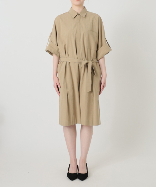 SLOBE IENA（スローブイエナ）の「《接触冷感/》HTウェザールーズバミューダサロペ（サロペット/オーバーオール・レディース・ブラック/ベージュ・FREE）」の12枚目の写真