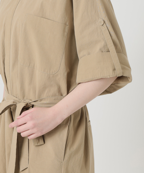 SLOBE IENA（スローブイエナ）の「《接触冷感/》HTウェザールーズバミューダサロペ（サロペット/オーバーオール・レディース・ブラック/ベージュ・FREE）」の17枚目の写真