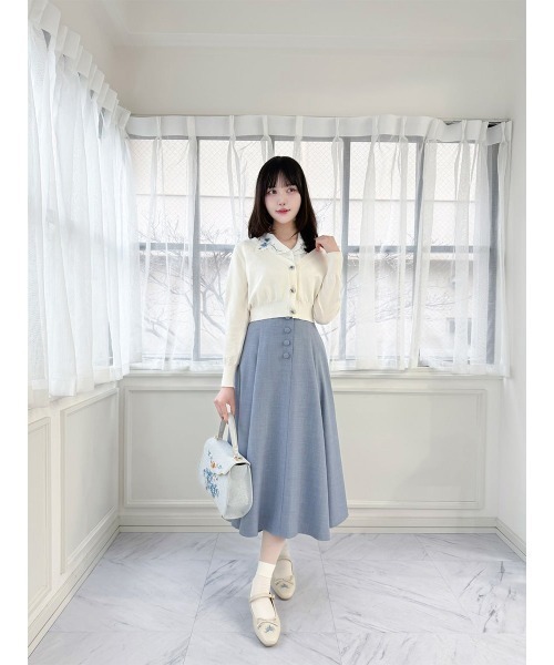 an another angelus（アンアナザーアンジェラス）の「スイートピー刺繍開衿ブラウス（シャツ/ブラウス・レディース・ピンクベージュ/オフホワイト・FREE）」の7枚目の写真