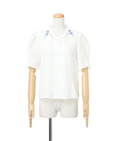 an another angelus（アンアナザーアンジェラス）の「スイートピー刺繍開衿ブラウス（シャツ/ブラウス・レディース・ピンクベージュ/オフホワイト・FREE）」の13枚目の写真