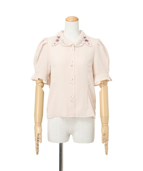 an another angelus（アンアナザーアンジェラス）の「スイートピー刺繍開衿ブラウス（シャツ/ブラウス・レディース・ピンクベージュ/オフホワイト・FREE）」の14枚目の写真