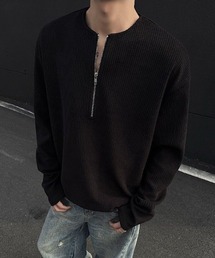 ハーフジップヘンリーネックスウェットシャツ