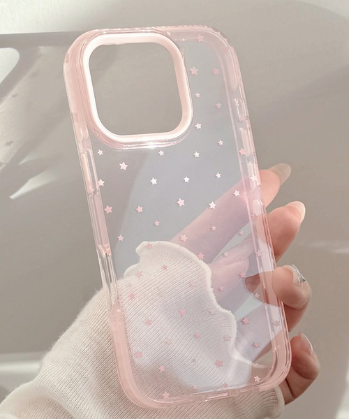 きらめく星を散りばめた、透明 iPhone ケース 13/14.15.16.17.17Pro