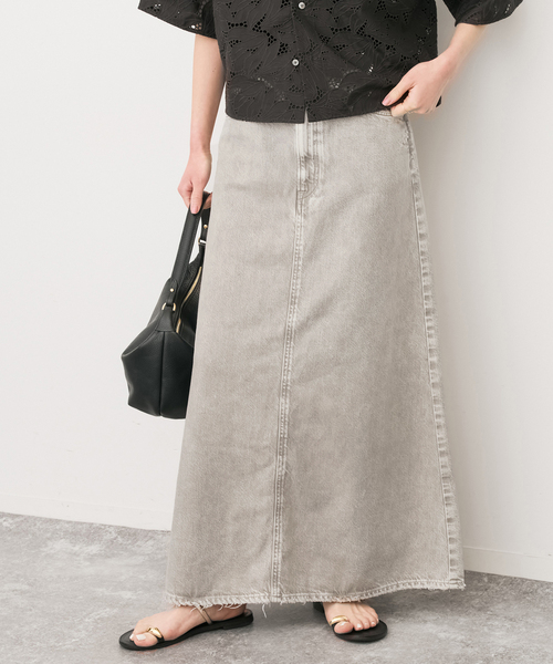 Spick & Span（スピックアンドスパン）の「《追加》upper hights/アッパーハイツ 別注THE FLORENCE*（デニムスカート・レディース・エメラルドブルー/ベージュ・MEDIUM/SMALL）」の6枚目の写真