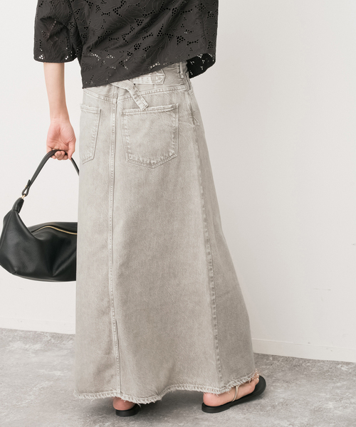 Spick & Span（スピックアンドスパン）の「《追加》upper hights/アッパーハイツ 別注THE FLORENCE*（デニムスカート・レディース・エメラルドブルー/ベージュ・MEDIUM/SMALL）」の7枚目の写真