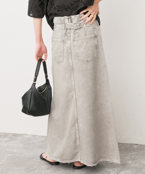 Spick & Span（スピックアンドスパン）の「《追加》upper hights/アッパーハイツ 別注THE FLORENCE*（デニムスカート・レディース・エメラルドブルー/ベージュ・MEDIUM/SMALL）」の8枚目の写真