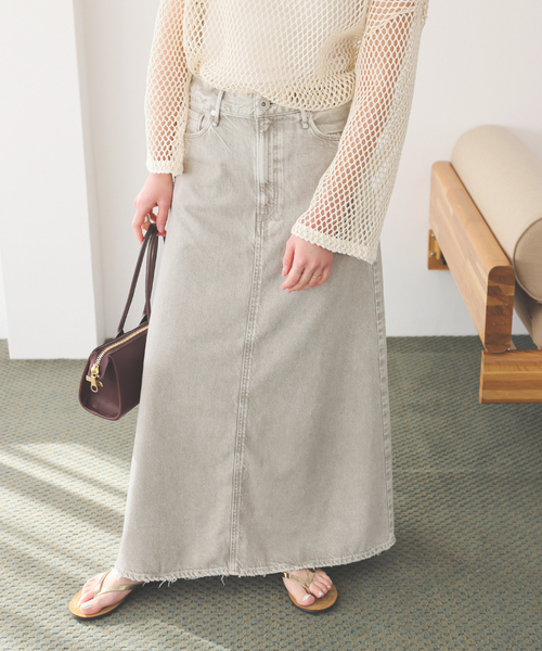 Spick & Span（スピックアンドスパン）の「《追加》upper hights/アッパーハイツ 別注THE FLORENCE*（デニムスカート・レディース・エメラルドブルー/ベージュ・MEDIUM/SMALL）」の12枚目の写真