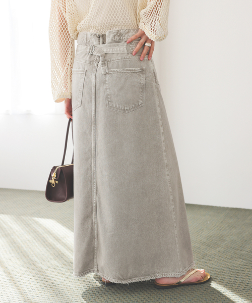 Spick & Span（スピックアンドスパン）の「《追加》upper hights/アッパーハイツ 別注THE FLORENCE*（デニムスカート・レディース・エメラルドブルー/ベージュ・MEDIUM/SMALL）」の13枚目の写真