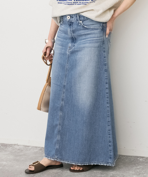 Spick & Span（スピックアンドスパン）の「《追加》upper hights/アッパーハイツ 別注THE FLORENCE*（デニムスカート・レディース・エメラルドブルー/ベージュ・MEDIUM/SMALL）」の18枚目の写真