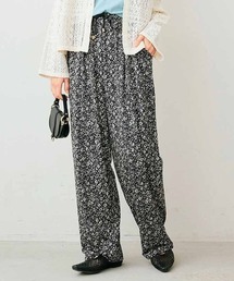 【低身長/高身長サイズあり】リブ イン コンフォート はまじとコラボ 華やかで伸びやかな 接触冷感花柄カットソーパンツ