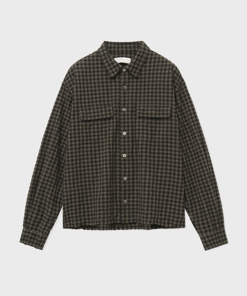 NOUN(ノウン)の「crop shirts (brown)(シャツ/ブラウス・メンズ・その他・1/2)」の3枚目の写真