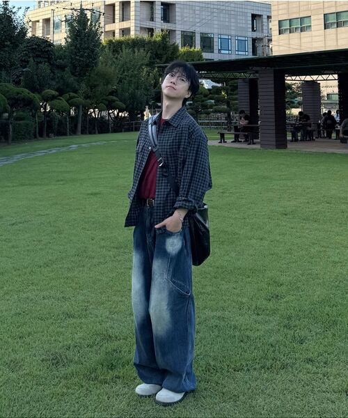 NOUN(ノウン)の「crop shirts (brown)(シャツ/ブラウス・メンズ・その他・1/2)」の2枚目の写真
