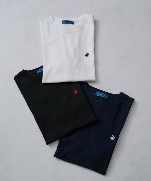 BEVERLY HILLS POLO CLUB(ビバリーヒルズポロクラブ)の「【BEVERLY HILLS POLO CLUB】1ポイント刺繍Tシャツ(Tシャツ/カットソー・メンズ・ホワイト/ブラック/ネイビー・LL/M/L)」の7枚目の写真