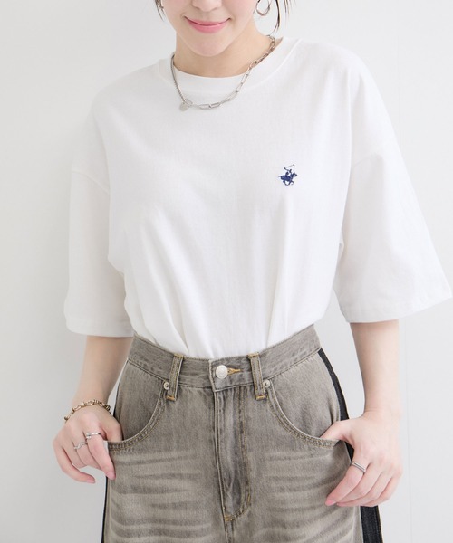 BEVERLY HILLS POLO CLUB(ビバリーヒルズポロクラブ)の「【BEVERLY HILLS POLO CLUB】1ポイント刺繍Tシャツ(Tシャツ/カットソー・メンズ・ホワイト/ブラック/ネイビー・LL/M/L)」の13枚目の写真