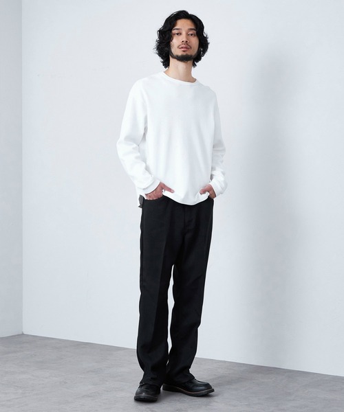 Lee(リー)の「WRANGLER WRANCHER/【リネンライク】ランチャーフレアードレスパンツ(その他パンツ・メンズ・チャコール/ベージュ/ブラック・X-LARGE/LARGE/MEDIUM/SMALL)」の8枚目の写真