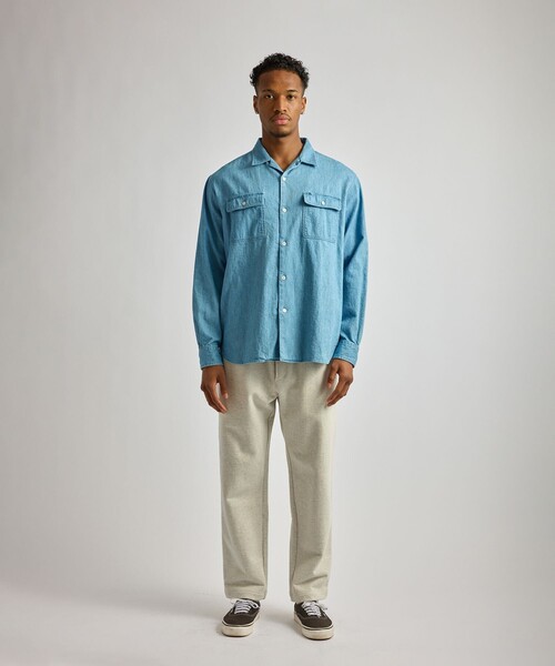 Saturdays NYC（サタデーズ ニューヨークシティ ）の「Hanley LS Open Collar Shirt（シャツ/ブラウス・メンズ・サックスブルー/ネイビー・XL/S/M/L）」の10枚目の写真