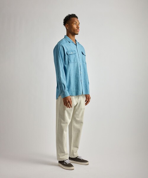 Saturdays NYC（サタデーズ ニューヨークシティ ）の「Hanley LS Open Collar Shirt（シャツ/ブラウス・メンズ・サックスブルー/ネイビー・XL/S/M/L）」の11枚目の写真