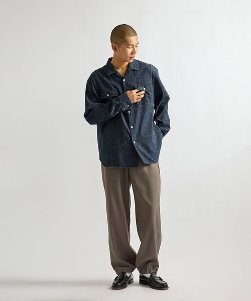 Saturdays NYC（サタデーズ ニューヨークシティ ）の「Hanley LS Open Collar Shirt（シャツ/ブラウス・メンズ・サックスブルー/ネイビー・XL/S/M/L）」の13枚目の写真