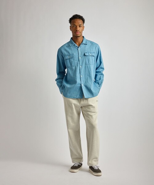 Saturdays NYC（サタデーズ ニューヨークシティ ）の「Hanley LS Open Collar Shirt（シャツ/ブラウス・メンズ・サックスブルー/ネイビー・XL/S/M/L）」の16枚目の写真