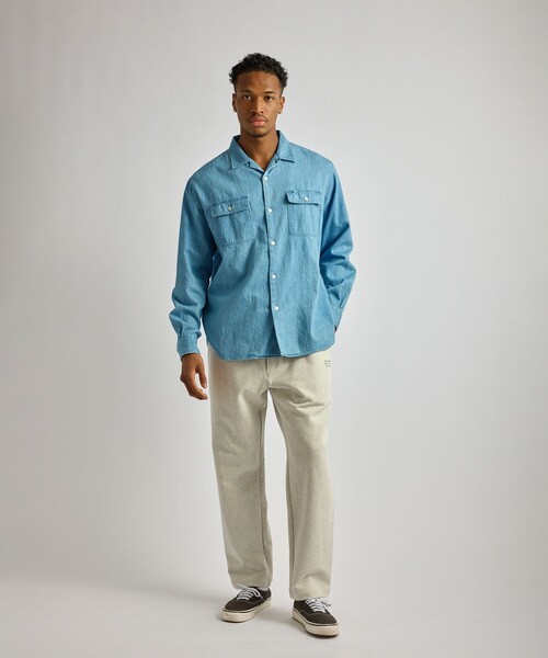 Saturdays NYC（サタデーズ ニューヨークシティ ）の「Hanley LS Open Collar Shirt（シャツ/ブラウス・メンズ・サックスブルー/ネイビー・XL/S/M/L）」の17枚目の写真
