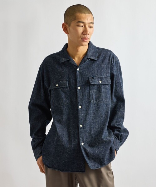 Saturdays NYC（サタデーズ ニューヨークシティ ）の「Hanley LS Open Collar Shirt（シャツ/ブラウス・メンズ・サックスブルー/ネイビー・XL/S/M/L）」の3枚目の写真