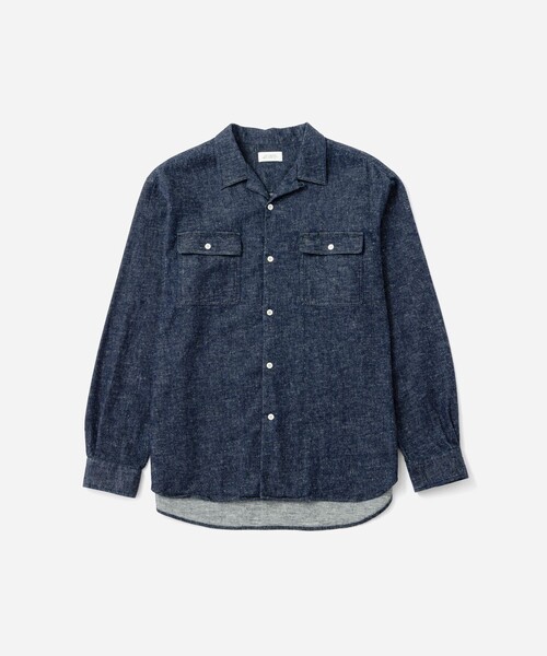 Saturdays NYC（サタデーズ ニューヨークシティ ）の「Hanley LS Open Collar Shirt（シャツ/ブラウス・メンズ・サックスブルー/ネイビー・XL/S/M/L）」の19枚目の写真