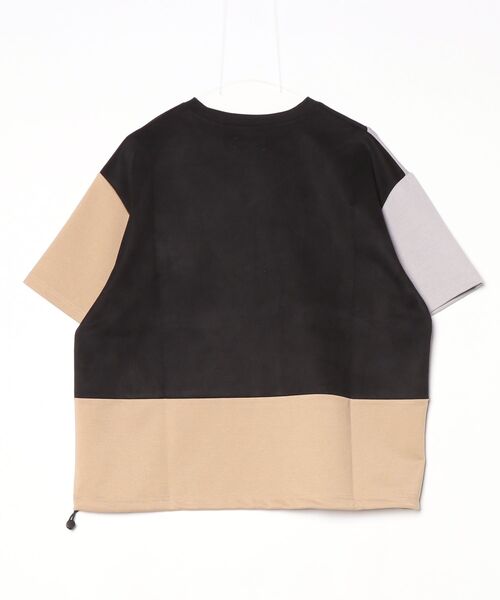 ATELANE(アテレーン)の「ATELANE /パネル切替TEE(Tシャツ/カットソー・メンズ・ブラック/ホワイト・LARGE/X-LARGE/MEDIUM)」の3枚目の写真